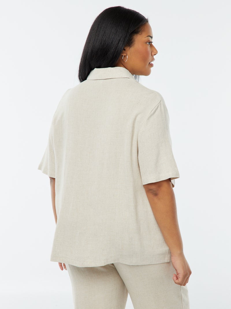Chemise en lin mélangé - Beige clair - FEMME | H&M CA Chemise en lin mélangé - Beige clair - FEMME | H&M CA