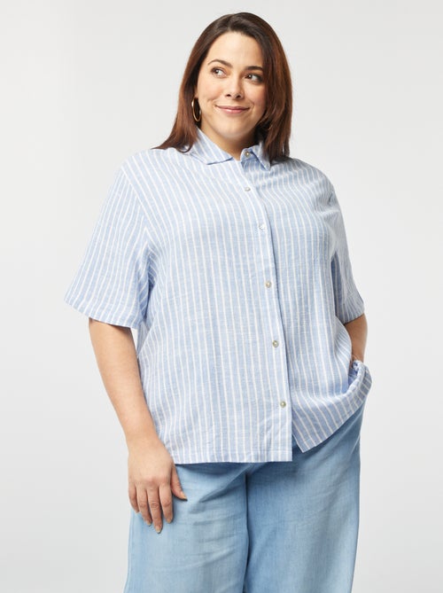 Chemisier en lin mélangé - Kiabi