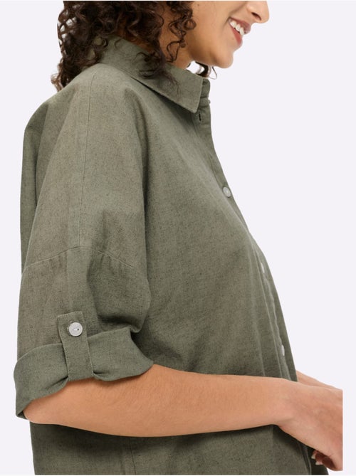 Chemisier en lin mélange de lin de qualité - taille standard - helline - Kiabi Chemisier en lin mélange de lin de qualité - taille standard - helline - Kiabi
