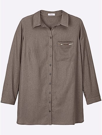 Chemisier En Lin Mélange Lin Et Viscose - Taille Standard - Sheego
