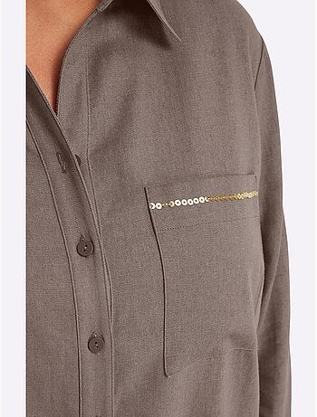 Chemisier En Lin Mélange Lin Et Viscose - Taille Standard - Sheego