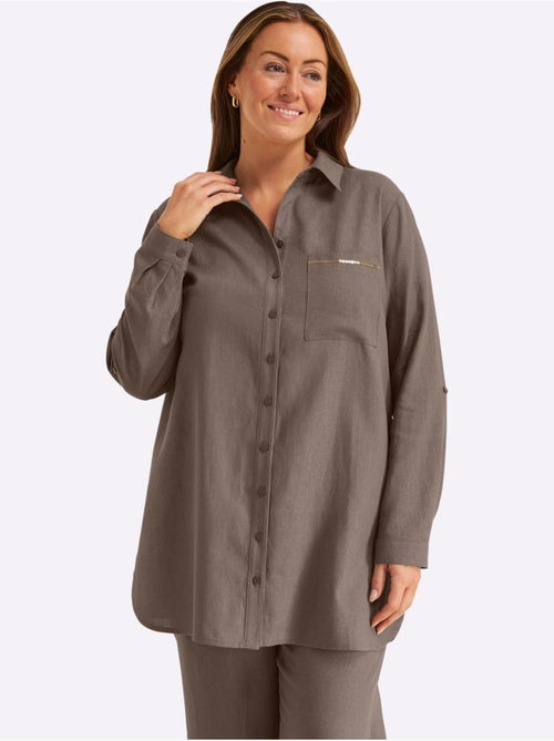 Chemisier En Lin Mélange Lin Et Viscose - Taille Standard - Sheego - Kiabi
