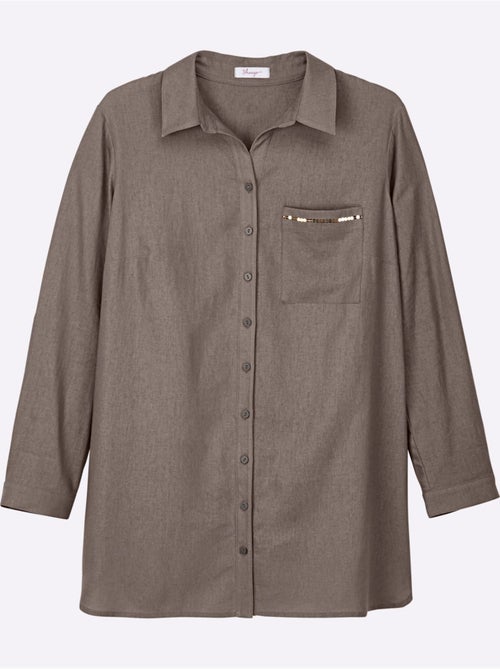 Chemisier En Lin Mélange Lin Et Viscose - Taille Standard - Sheego - Kiabi