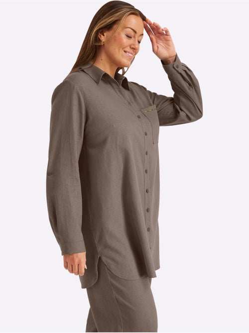 Chemisier En Lin Mélange Lin Et Viscose - Taille Standard - Sheego - Kiabi