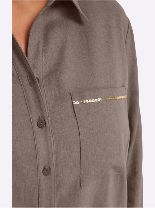 Chemisier En Lin Mélange Lin Et Viscose - Taille Standard - Sheego - Kiabi