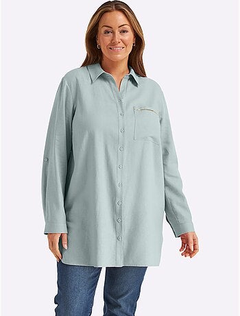 Chemisier En Lin Mélange Lin Et Viscose - Taille Standard - Sheego