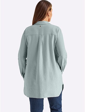 Chemisier En Lin Mélange Lin Et Viscose - Taille Standard - Sheego