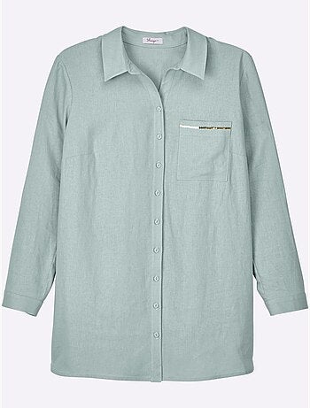 Chemisier En Lin Mélange Lin Et Viscose - Taille Standard - Sheego