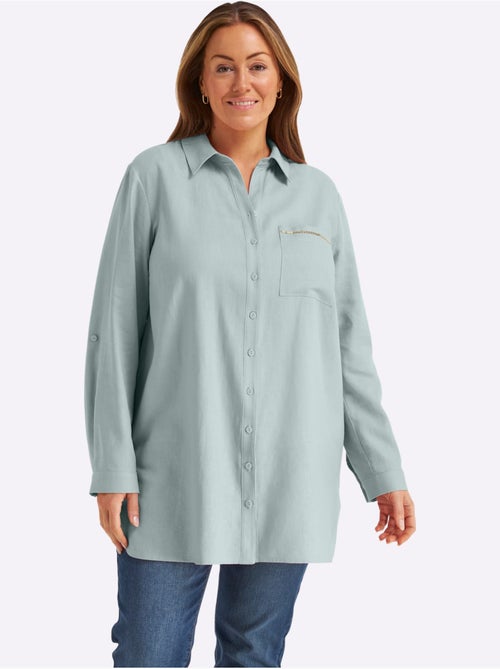 Chemisier En Lin Mélange Lin Et Viscose - Taille Standard - Sheego - Kiabi Chemisier En Lin Mélange Lin Et Viscose - Taille Standard - Sheego - Kiabi