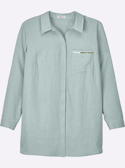 Chemisier En Lin Mélange Lin Et Viscose - Taille Standard - Sheego - Kiabi Chemisier En Lin Mélange Lin Et Viscose - Taille Standard - Sheego - Kiabi