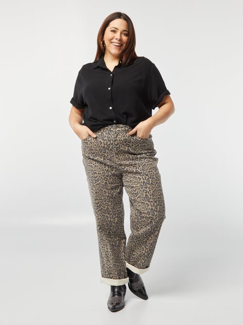 Chemisier en lin mélangé - Kiabi