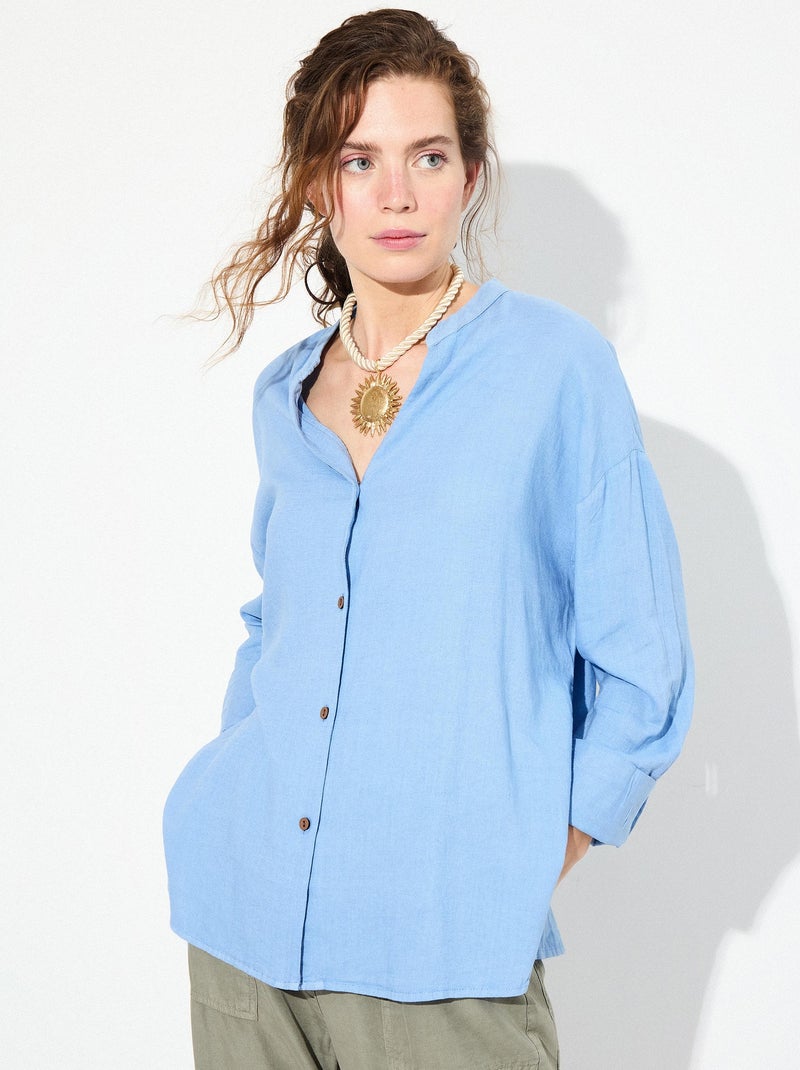 Chemisier en lin MO Fashion Bleu - Kiabi