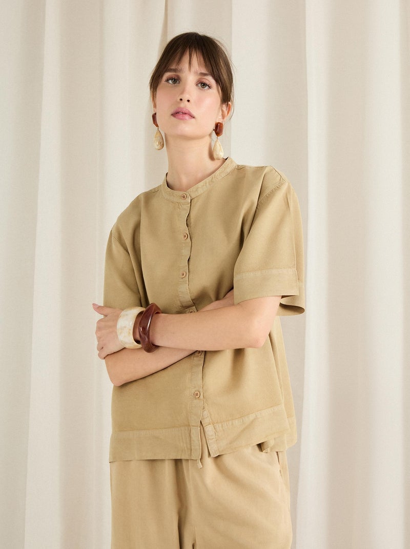 Chemisier en lyocell MO Fashion Beige - Kiabi