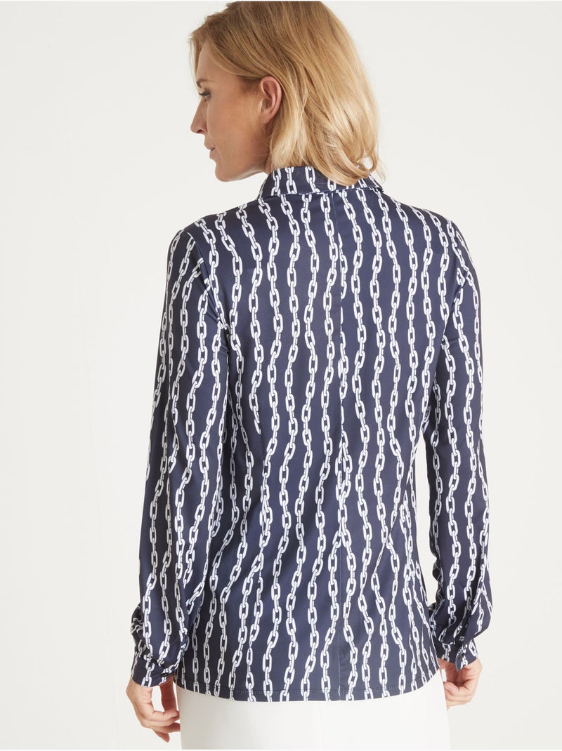 Chemisier en maille - DAXON Bleu Multicolore - Kiabi