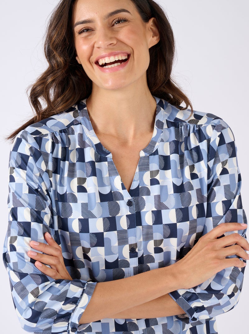 Chemisier en maille chaude - Damart Bleu - Kiabi