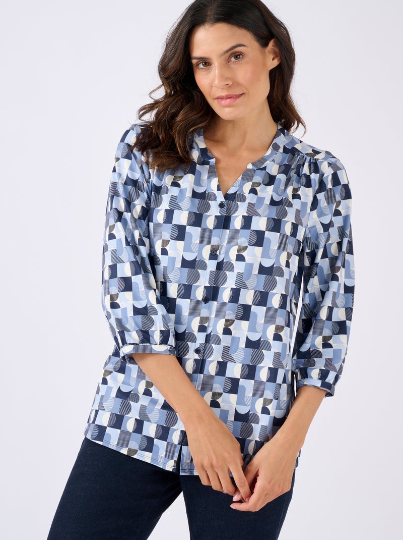 Chemisier en maille chaude - Damart Bleu - Kiabi