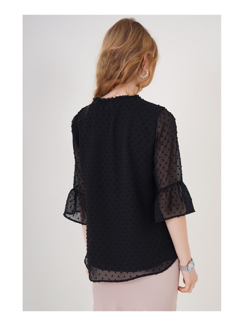 Chemisier en mousseline Noir Noir - Kiabi