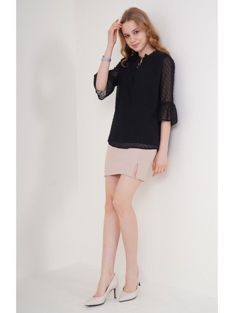 Chemisier en mousseline Noir Noir - Kiabi