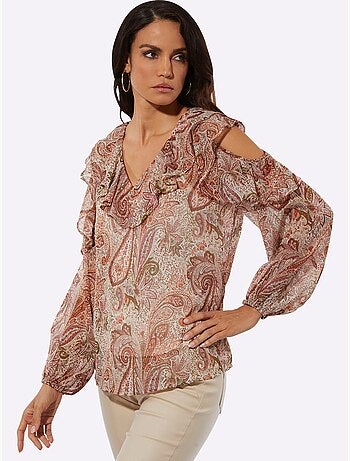 Chemisier En Mousseline Viscose - Taille Standard - Helline