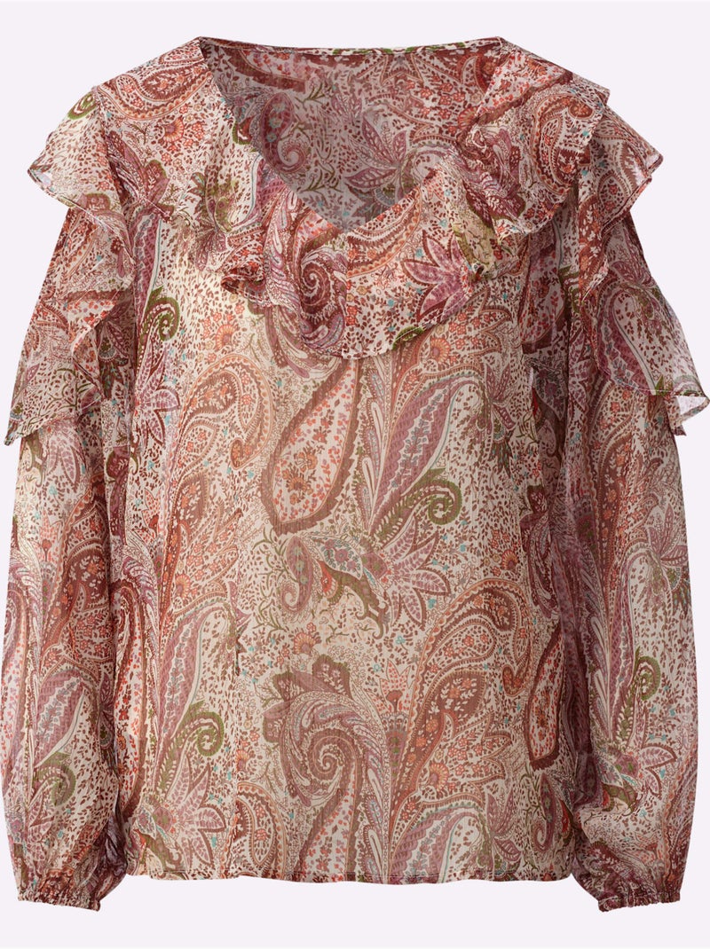 Chemisier En Mousseline Viscose - Taille Standard - Helline Ecru - Kiabi