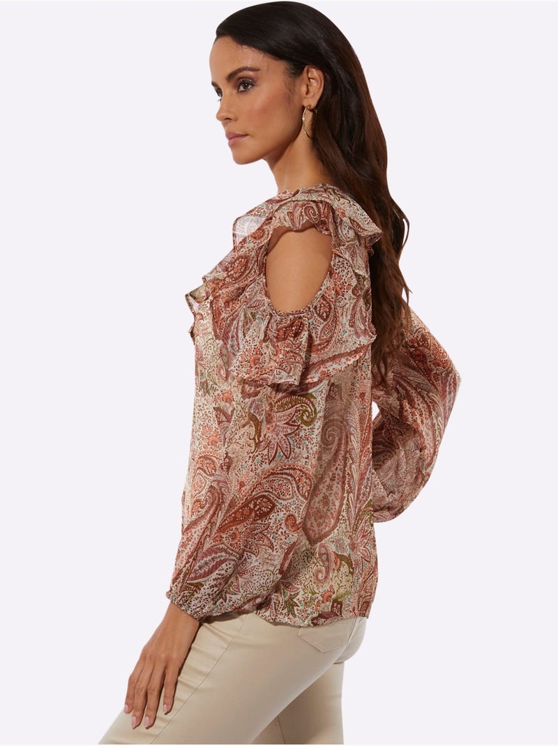 Chemisier En Mousseline Viscose - Taille Standard - Helline Ecru - Kiabi