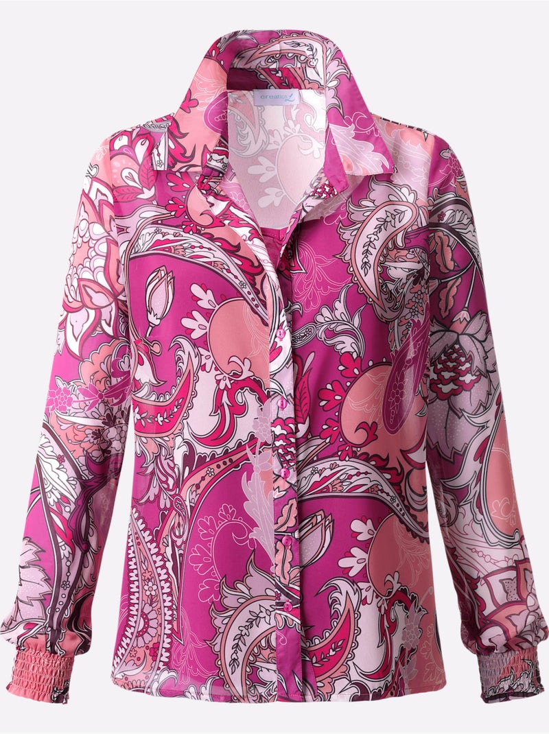 Chemisier En Polyester Recyclé - Taille Standard - Helline Magenta - Kiabi