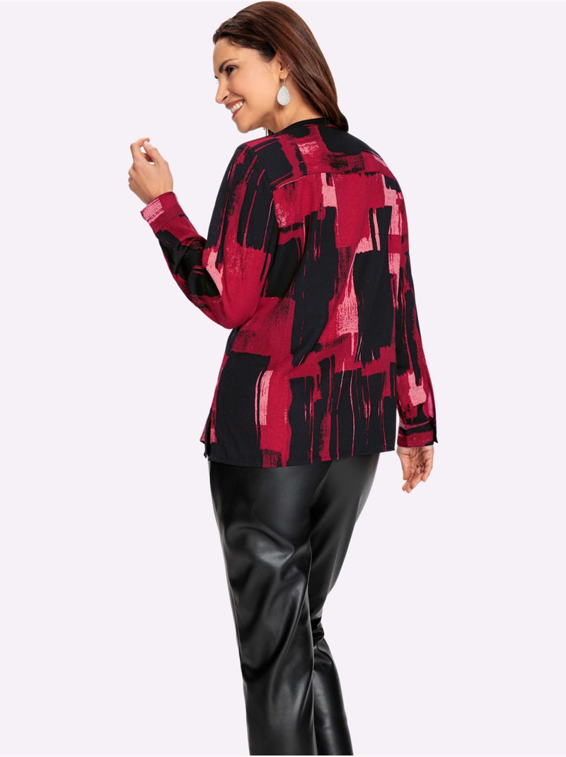 Chemisier En Polyester Recyclé - Taille Standard - Witt Noir Rouge - Kiabi