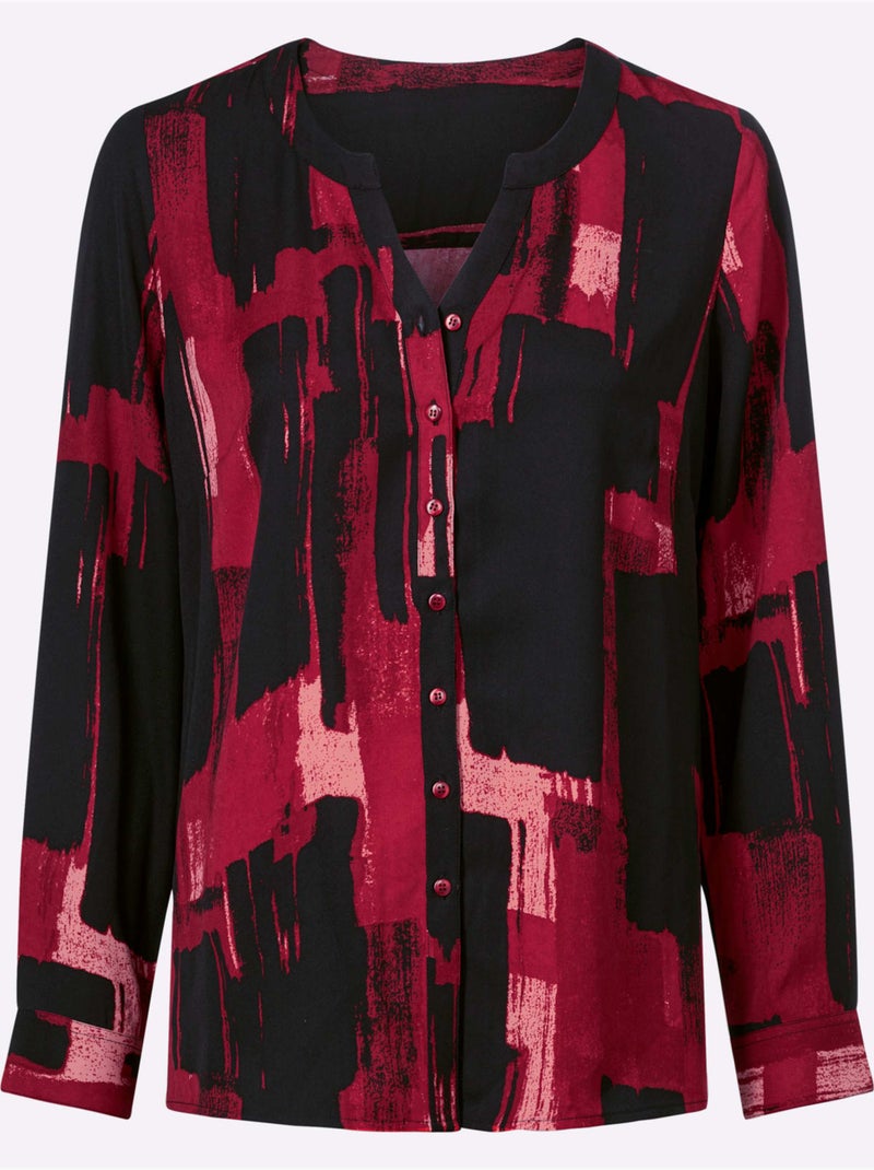 Chemisier En Polyester Recyclé - Taille Standard - Witt Noir Rouge - Kiabi