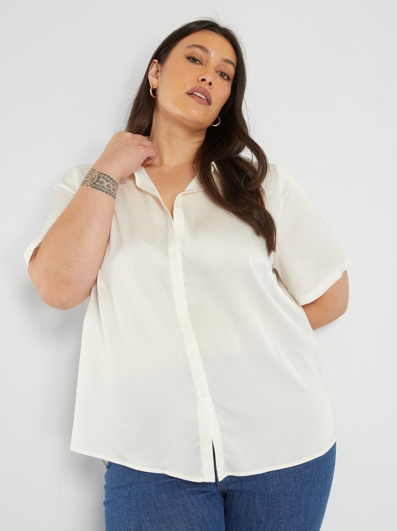Chemisier en satin Blanc - Kiabi