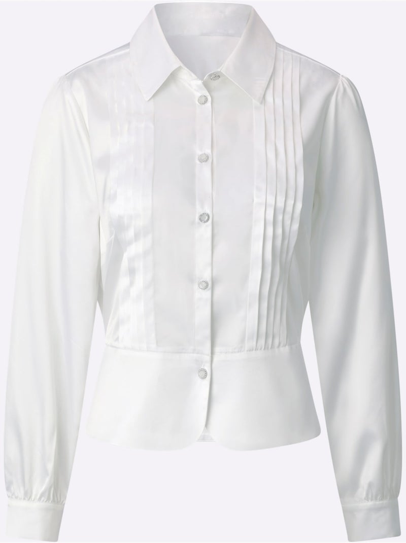 Chemisier En Satin En Polyester Recyclé - Taille Standard - Helline Ecru - Kiabi