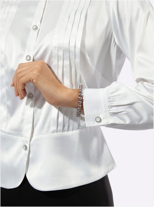 Chemisier En Satin En Polyester Recyclé - Taille Standard - Helline - Kiabi Chemisier En Satin En Polyester Recyclé - Taille Standard - Helline - Kiabi