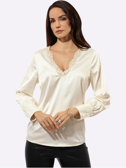 Chemisier En Satin En Polyester Recyclé - Taille Standard - Helline - Kiabi Chemisier En Satin En Polyester Recyclé - Taille Standard - Helline - Kiabi