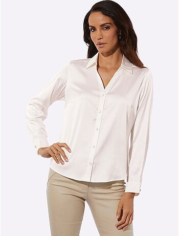 Chemisier En Satin Imitation Satin - Taille Standard - helline