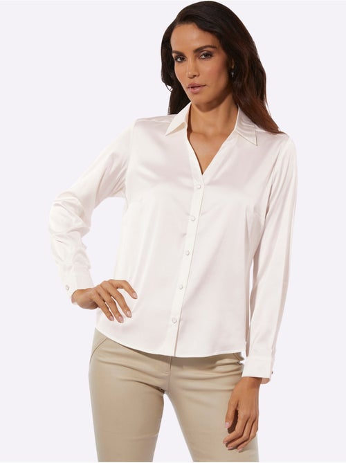Chemisier En Satin Imitation Satin - Taille Standard - helline - Kiabi