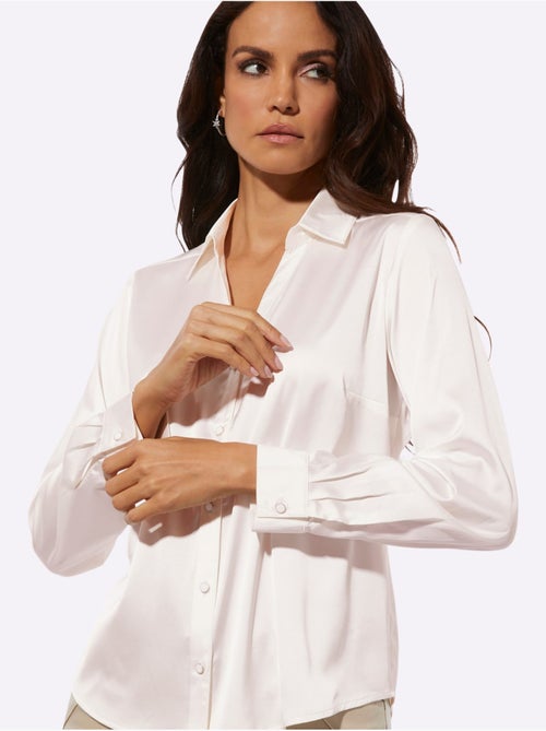 Chemisier En Satin Imitation Satin - Taille Standard - helline - Kiabi