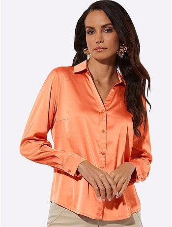 Chemisier En Satin Imitation Satin - Taille Standard - helline