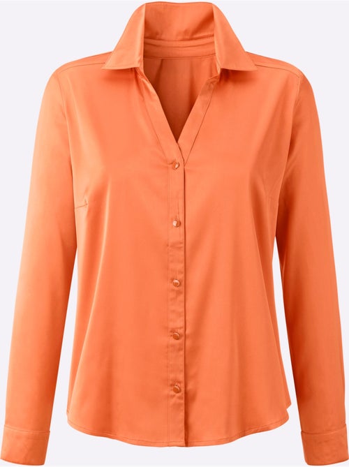 Chemisier En Satin Imitation Satin - Taille Standard - helline - Kiabi