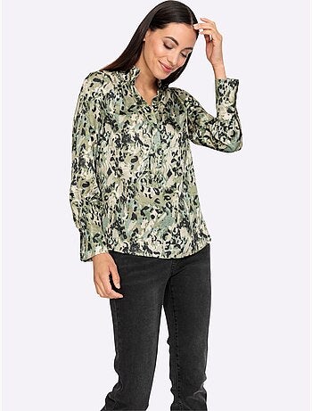 Chemisier En Satin Motif Tendance - Taille Standard - Helline