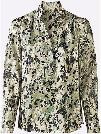 Chemisier En Satin Motif Tendance - Taille Standard - Helline