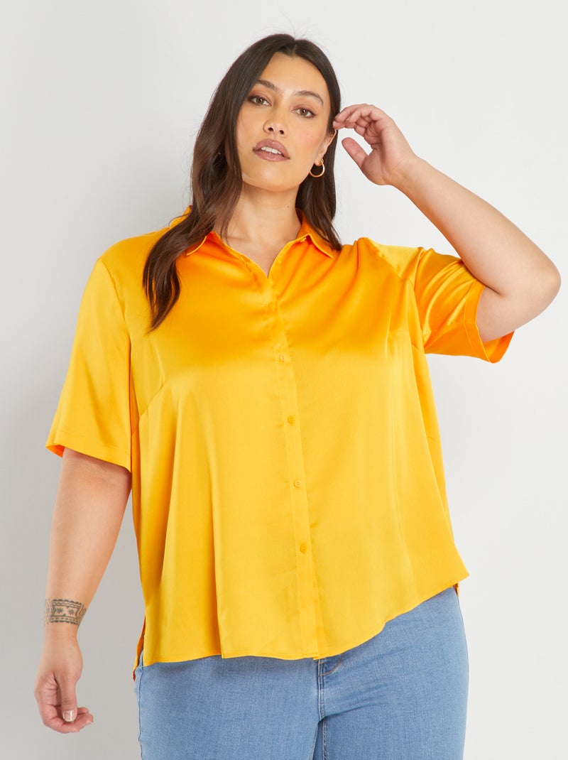 Chemisier en satin Orange - Kiabi