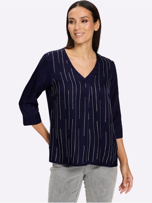 Chemisier En Satin Petites Pierres Brillantes Fantaisie - Taille Standard - Helline - Kiabi