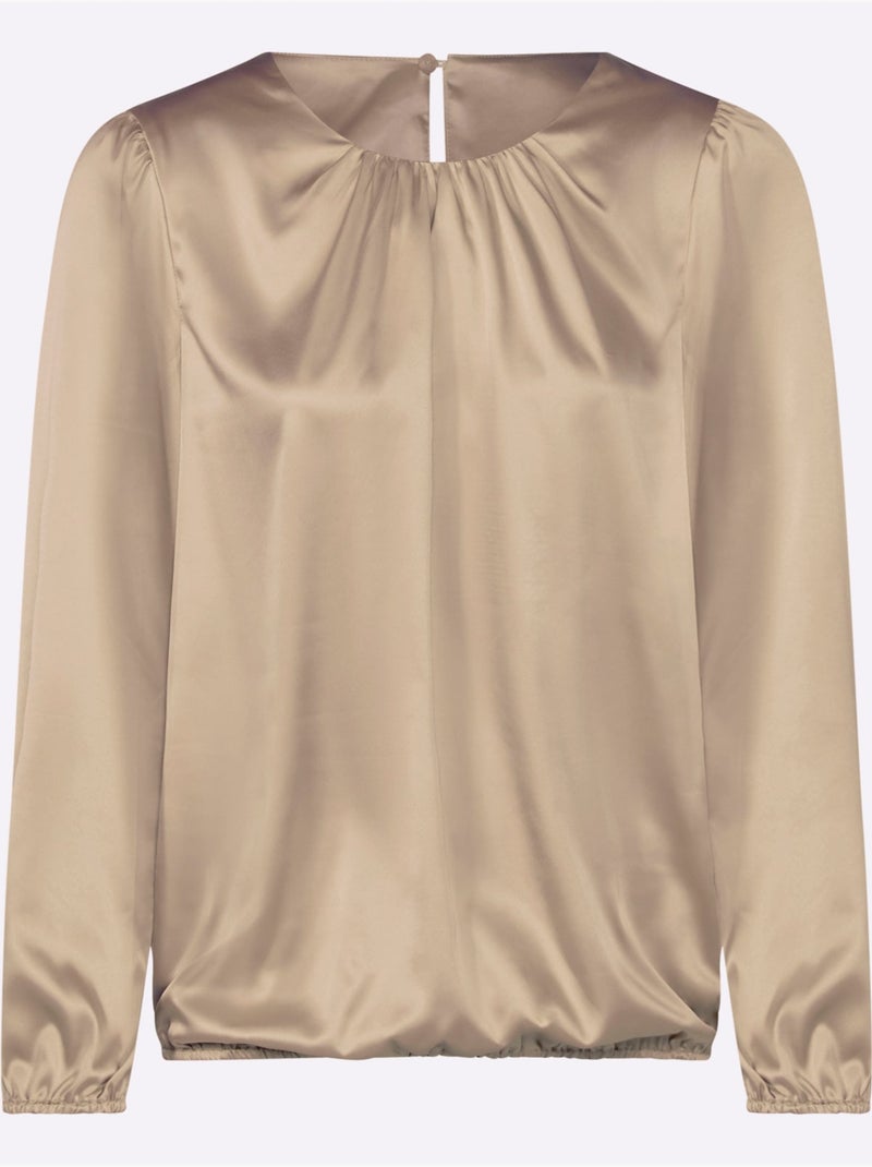 Chemisier En Satin Polyester Recyclé - Taille Standard - Witt Beige - Kiabi