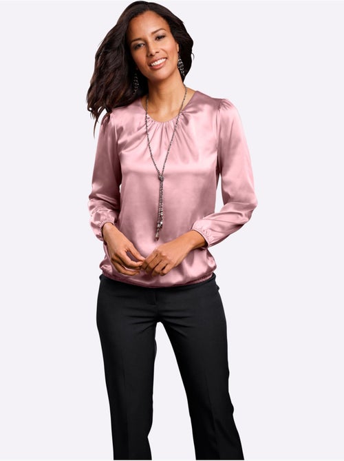 Chemisier En Satin Polyester Recyclé - Taille Standard - Witt - Kiabi Chemisier En Satin Polyester Recyclé - Taille Standard - Witt - Kiabi