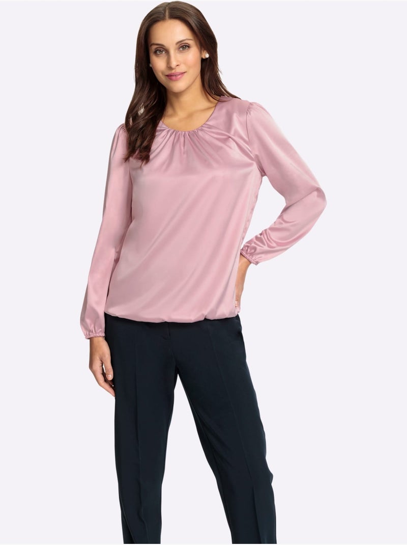 Chemisier En Satin Polyester Recyclé - Taille Standard - Witt Rose - Kiabi