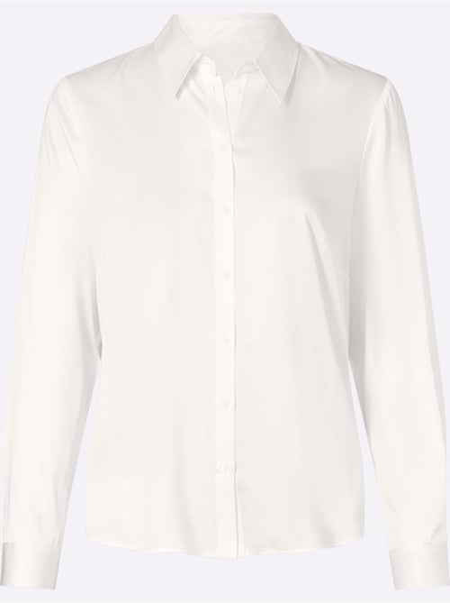 Chemisier En Satin Qualité Satin Brillante - Taille Standard - Helline - Kiabi Chemisier En Satin Qualité Satin Brillante - Taille Standard - Helline - Kiabi