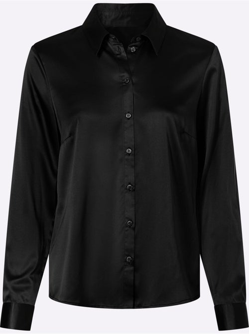 Chemisier En Satin Qualité Satin Brillante - Taille Standard - Helline - Kiabi Chemisier En Satin Qualité Satin Brillante - Taille Standard - Helline - Kiabi