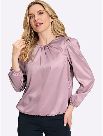 Chemisier en satin qualité satin brillante - taille standard - moda vilona