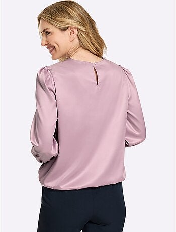 Chemisier en satin qualité satin brillante - taille standard - moda vilona