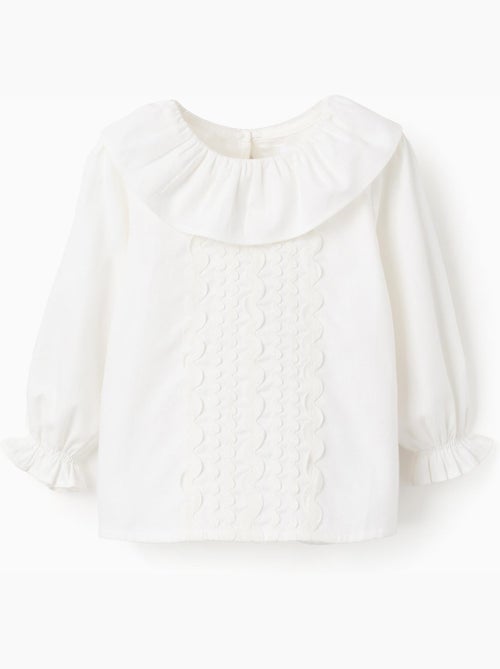 Chemisier en Sergé de Coton avec Rubans Ondulés - Kiabi