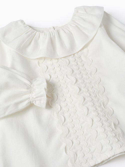 Chemisier en Sergé de Coton avec Rubans Ondulés - Kiabi